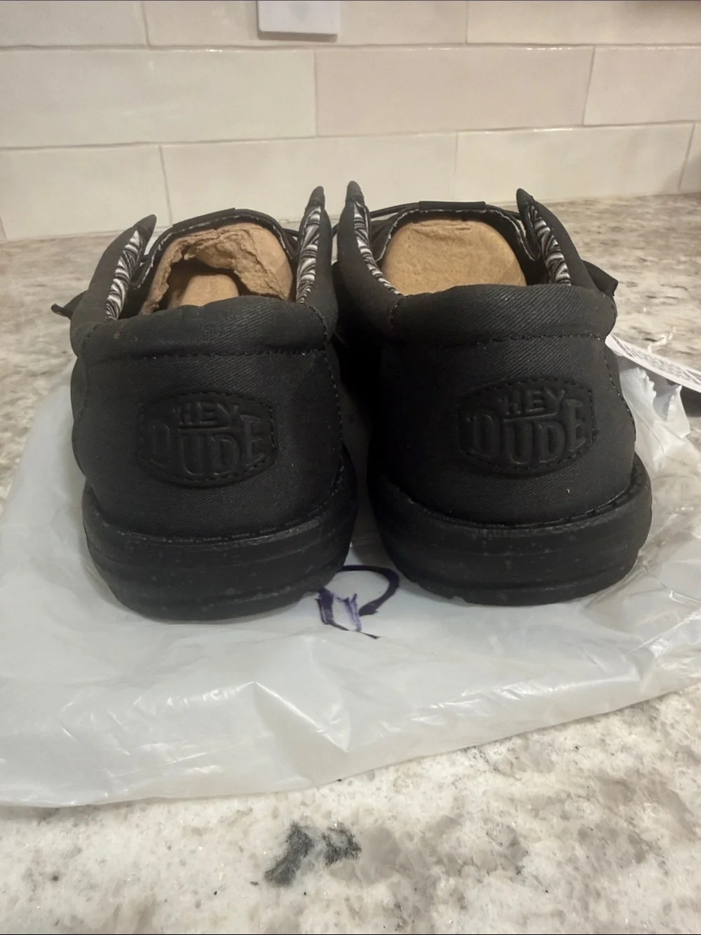 Hey Dude Black Canvas Slip-On Loafers
